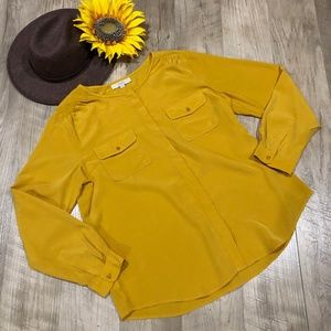 Loft Top Mustard/Gold Long Sleeve Size XL